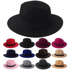 Fashion Hombre Mujer Unisex Fedora Hat Trilby Cuban Style Wide Brim Cap Hat Panama  eb-95579755